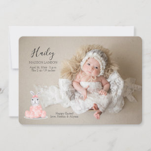 It's A Girl Photo Easter Birth Announcement