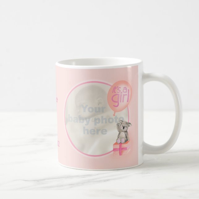 It's a girl photo newborn baby commemorative mug (Right)