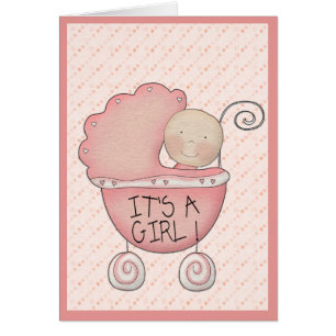 It's A Girl! Pink Baby Carriage Baby Photo