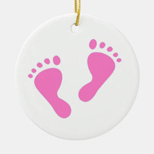 It's a Girl - Pink Baby Feet Ceramic Tree Decoration