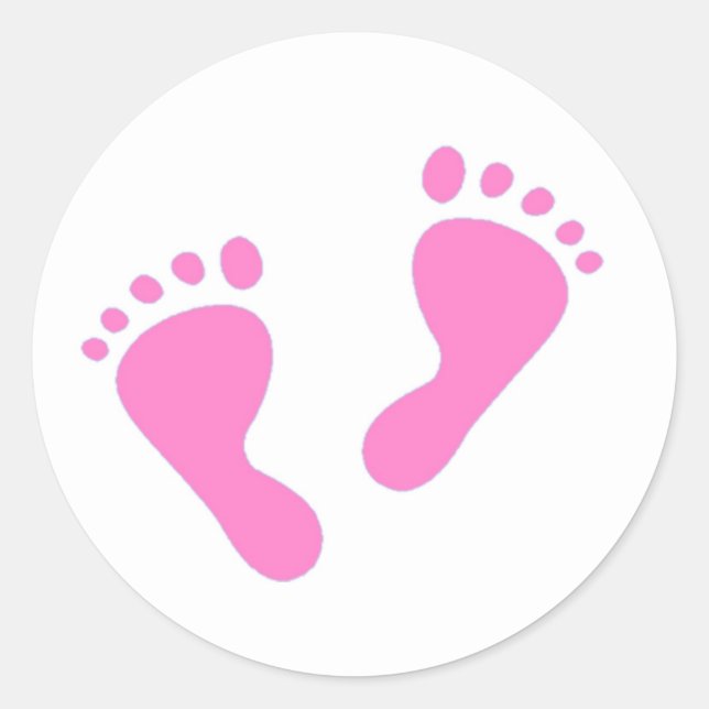 It's a Girl - Pink Baby Feet Classic Round Sticker (Front)