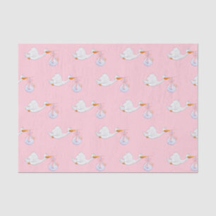 It's a Girl Pink Baby Girl Stork Tissue Paper