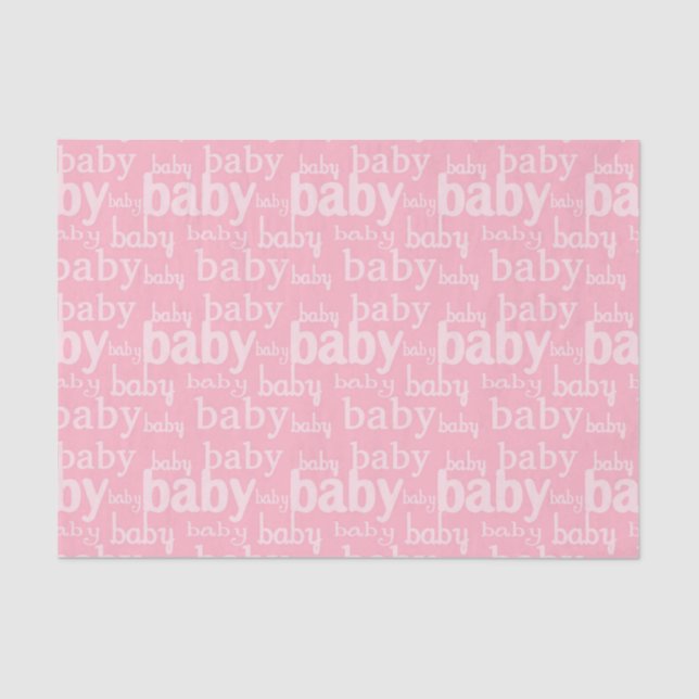 It's A Girl Pink Baby Shower Party Tissue Paper (Front)