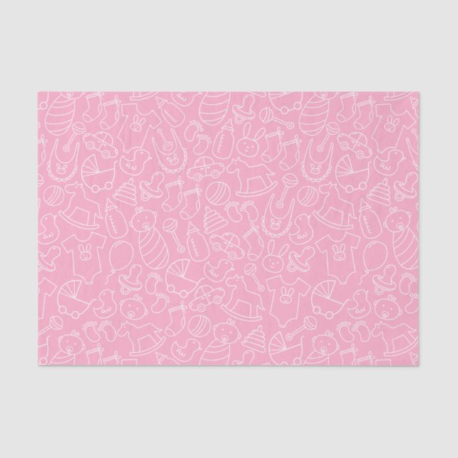 It's a Girl Pink Baby Shower Tissue Paper (Front)