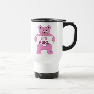 It's A Girl Pink Bear Travel Mug