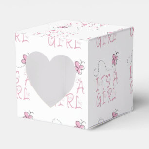 It's A Girl Pink Butterfly Favour Box