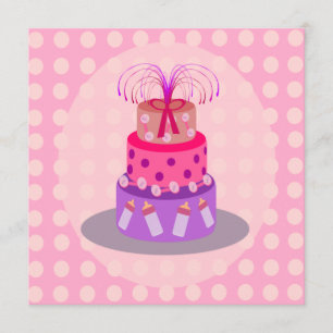 It's A Girl Pink Cake Baby Shower Invitations