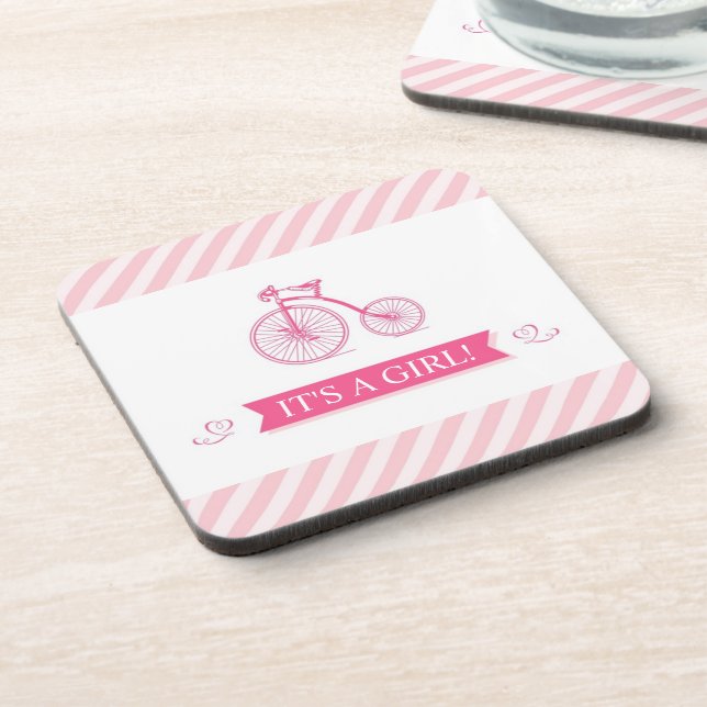 It's a Girl Pink Coasters (set of 4) (Left Side)