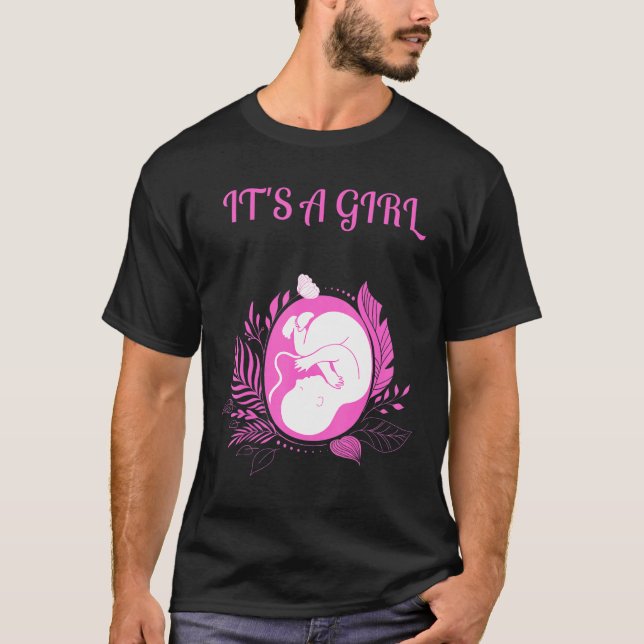 It's A Girl Pink Girl Baby Shower Gender Reveal Co T-Shirt (Front)