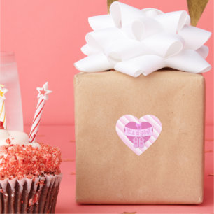 It's a girl Pink Heart Bow Shoes Baby Girl Shower Sticker