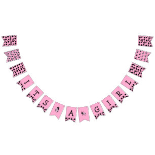 It's a Girl, Pink Ladybug Baby Shower Banner