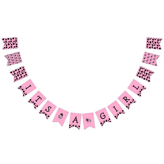 It's a Girl, Pink Ladybug Baby Shower Banner (All)