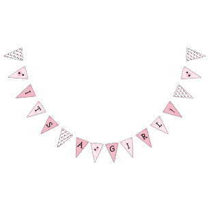 Its a Girl Pink Ladybug Themed Baby Shower Banner