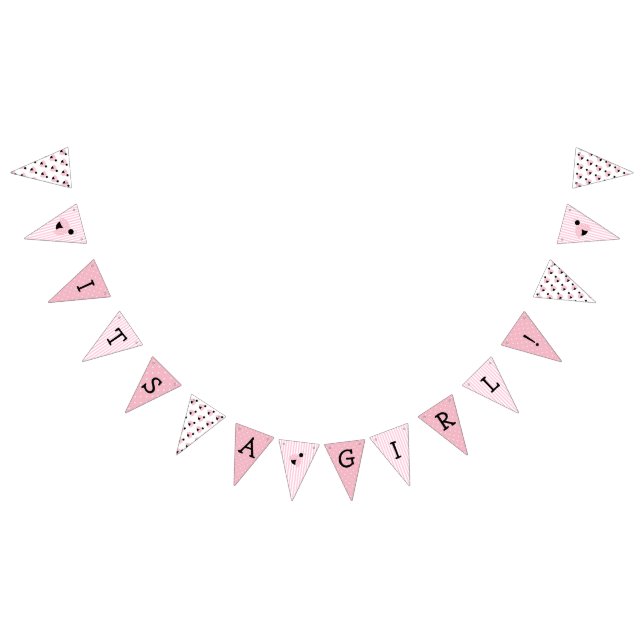 Its a Girl Pink Ladybug Themed Baby Shower Banner (All)