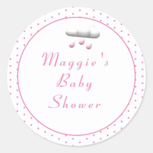 It's a Girl Pink Polka-Dot Classic Round Sticker