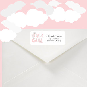 It's A Girl   Pink Return Address
