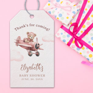 It's a Girl, Pink Teddy Bear Baby Shower Girl Gift Tags