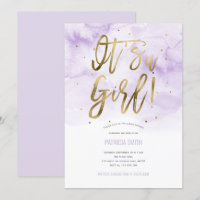Its a girl, pink, Watercolor, Baby Girl Shower