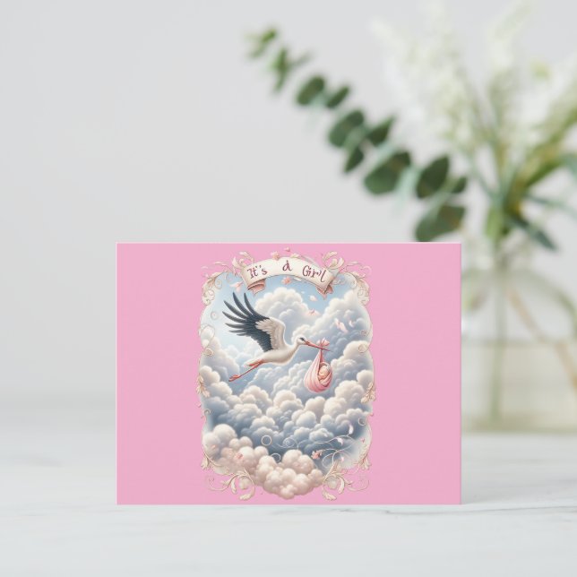IT'S A GIRL POSTCARD (Standing Front)