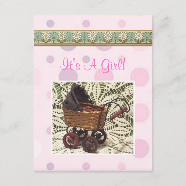 It's A Girl Postcard (Front)