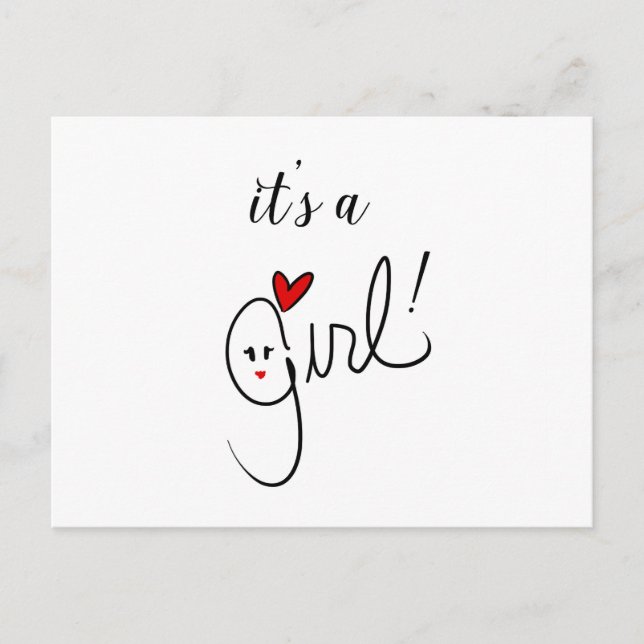 It's A Girl Postcard (Front)