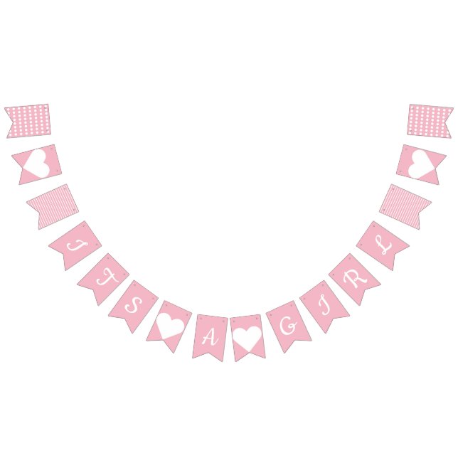 Its A Girl Preppy Bunting Bunting (All)