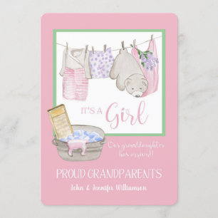 It's a Girl - Proud Grandparents Announcement