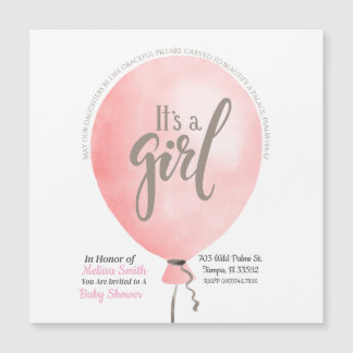 It's a Girl Psalm 144:12 Magnet Invitation  