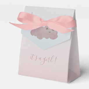 It's a girl-rainbow-cloud-watercolor favour box