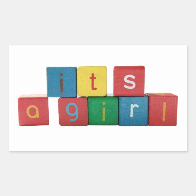 it's a girl  rectangle stickers (Front)