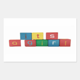 it's a girl rectangle stickers