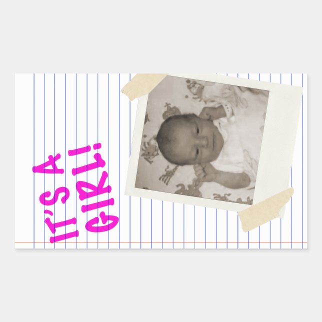 it's a girl rectangular sticker (Front)