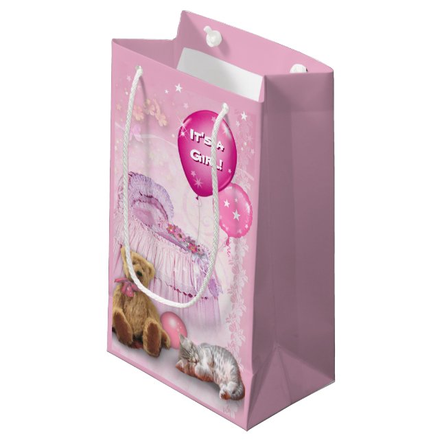 It's a Girl! Small Gift Bag (Front Angled)