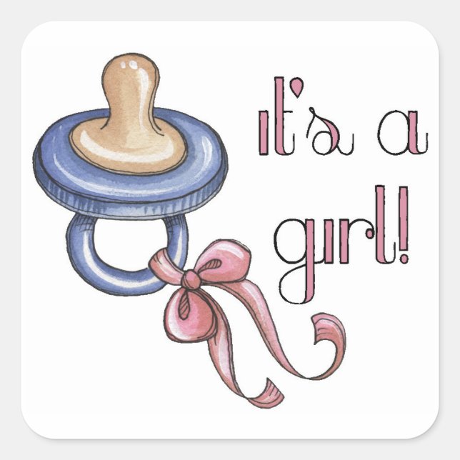 It's a Girl! Square Sticker (Front)