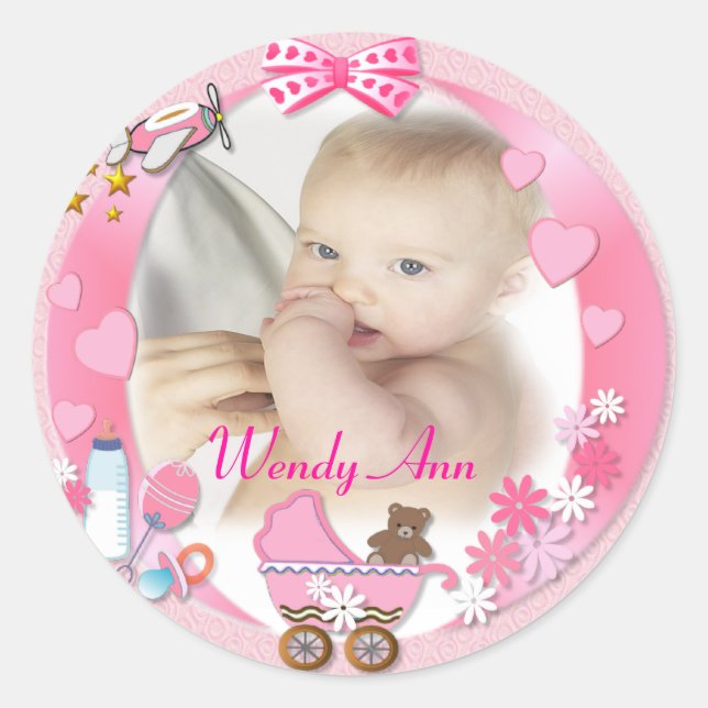 It's a Girl! ~ Sticker/Sealer Classic Round Sticker (Front)