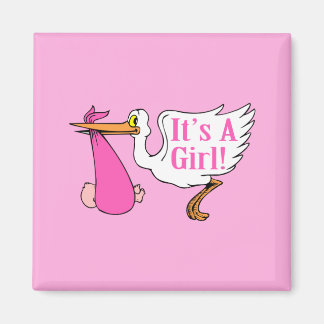 It's A Girl (Stork And Bundle) Magnet