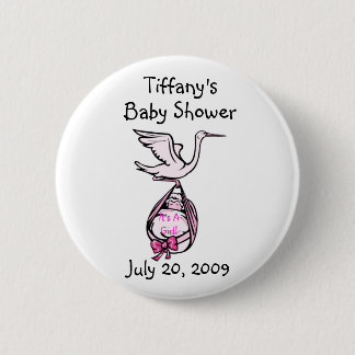 It's A Girl Stork Button