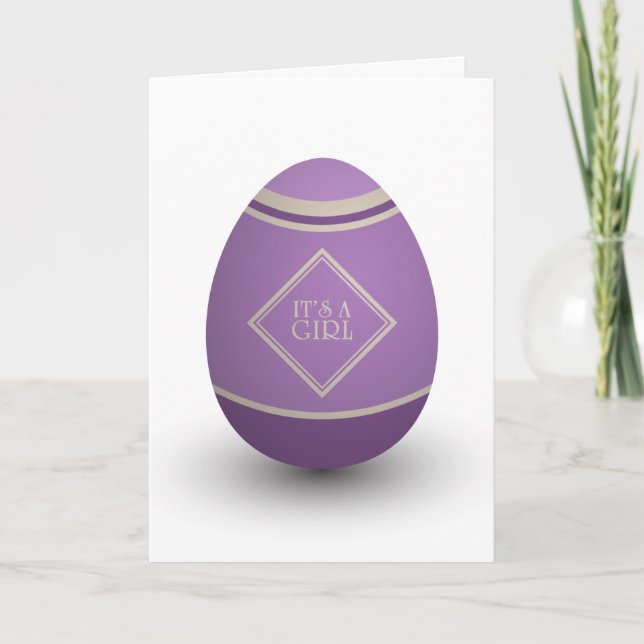 it's a girl stork egg announcement (Front)