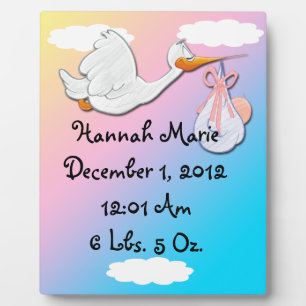 It's A Girl - Stork Keepsake  Plaque