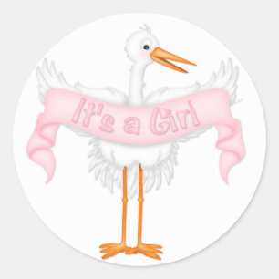 It's a Girl Stork Sticker