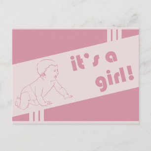 it's a girl : vintage announcement