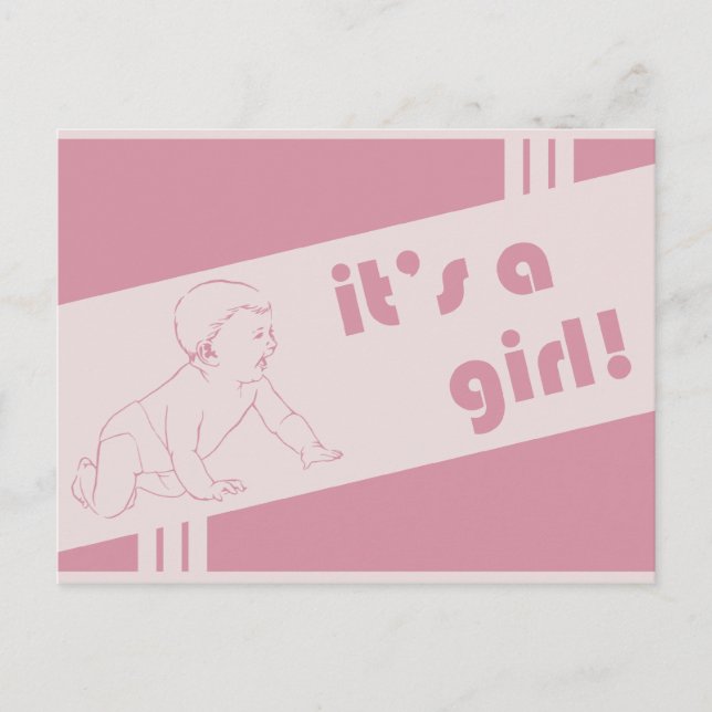 it's a girl : vintage announcement (Front)