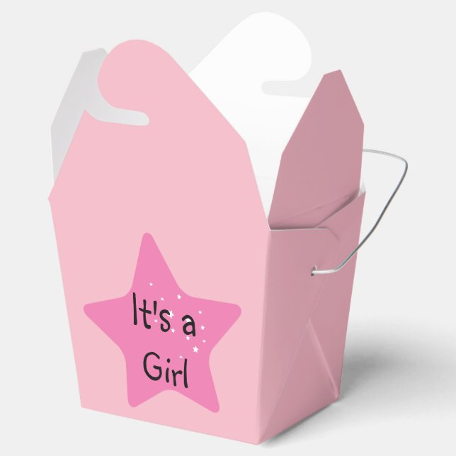 It's A Girl With Pink Star Favour Box (Opened)