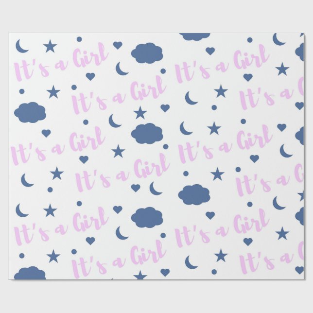 It's A Girl! Wrapping Paper (Flat)