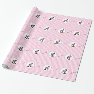 It's A Girl-Zebra Rocking Horse Wrapping Paper