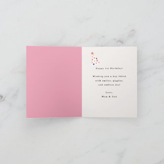 It's a Good Day for a 1st Birthday Pink Gold  Card