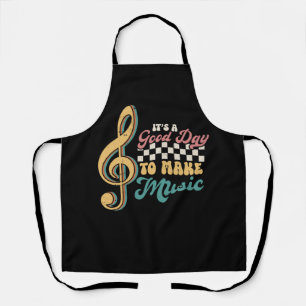 It's A Good Day To Make Music Lover Teacher Retro  Apron