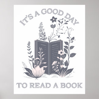 It's a Good Day to Read a Book, Art Poster, Purple Poster