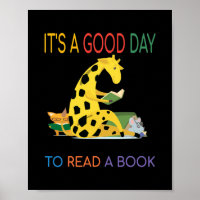 It's A Good Day To Read A Book Giraffe Reading
