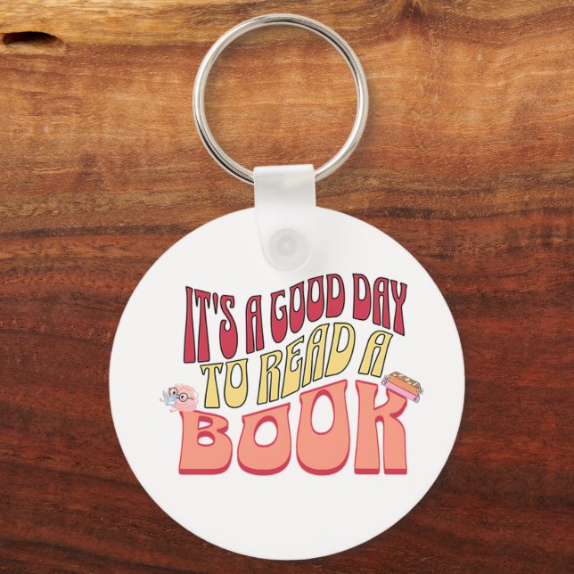 It's a Good Day to Read a Book Key Ring (Back)